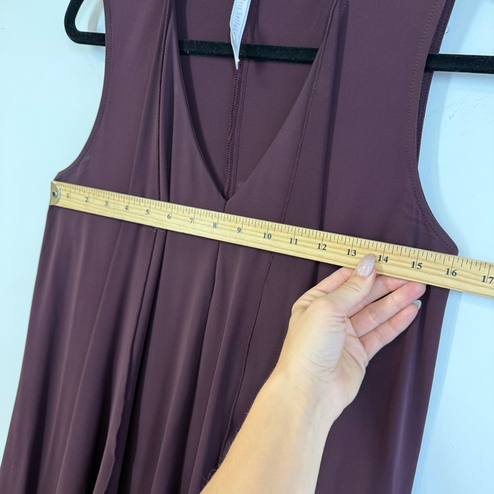 Iris Setlakwe Burgundy Minimalist Chic Sleeveless Draped Dress Size M - Picture 6 of 8
